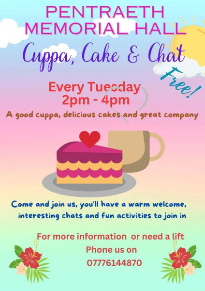 Paned, Cacen a Sgwrs Cuppa, Cake and Chat