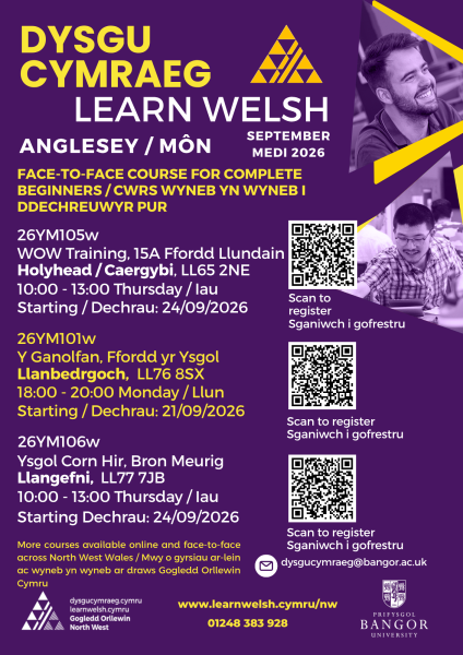 Cyrsiau Cymraeg i Oedolion yn y gymuned/Welsh Classes for Adults in the community: 09/26